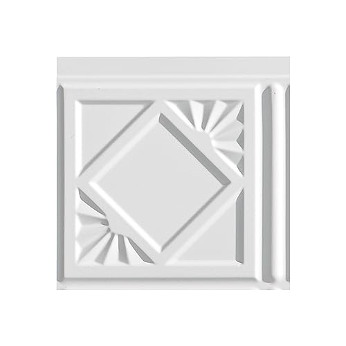 FASÄDE Traditional Style/Pattern 4 Decorative Vinyl Backsplash Panel in Matte White (6X6 Inch Sample) - color: Matte White, size: 6X6 Inch Sample
