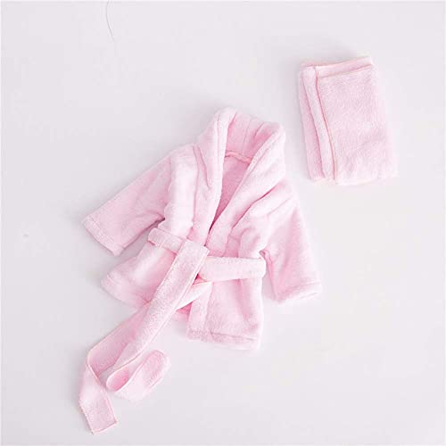 Newborn Baby Photography Props Outfit Robe Bathrobes Towel Sets & Cucumber Slices for Baby Boys Girls Posing Photo Prop - color: Pink