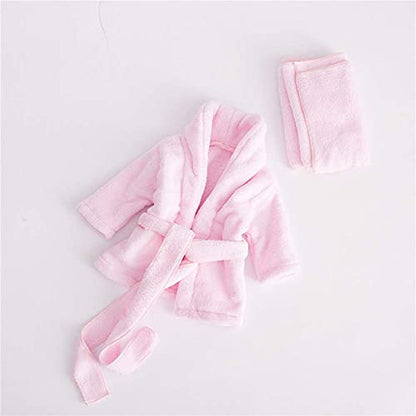 Newborn Baby Photography Props Outfit Robe Bathrobes Towel Sets & Cucumber Slices for Baby Boys Girls Posing Photo Prop - color: Pink