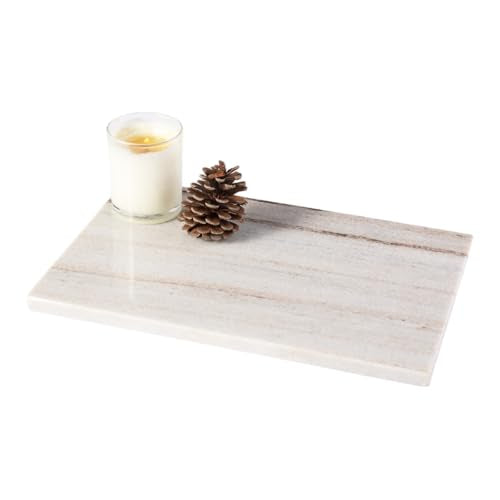 Natural Marble Cutting Boards for Kitchen - 12" x 8" Multi-Purpose Pastry Marble Tray Cheese Board Marble Slab for Counter, Bathroom Perfume Tray Jewelry Candle Plate (Crystal White Wooden) - color: Crystal White Wooden, size: 12" x 8" x 0.4"