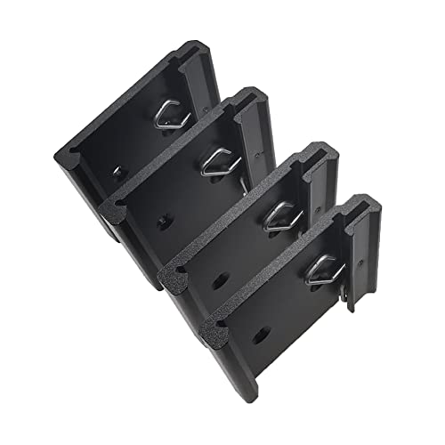1.08" Width DIN Rail Mounting Clip, Universal Aluminum Alloy Bracket, Snap-in Fixed Clamp for 35mm Slotted DIN Rail, 4-Pack - size: 1.08 Width DIN Rail Mounting Clip
