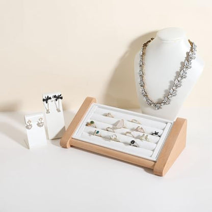 White earring holder for girls, Leather earring display stand for selling, Jewelry earring hanger for boutique store【White-Earring stand-2pcs】