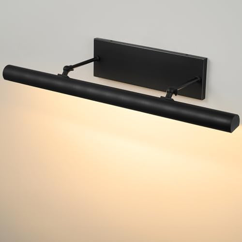 Art Picture Frame Wall Light: 30" Black Retro Swing Arm Artwork Spotlights - Dimmable Slim Brass 4 Lights over Photo Framed - Decorative Wall Lighting above Sculpture for Gallery Museum Bulbs Included - color: Black, size: 30"-4 Bulb