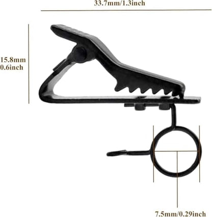 3PCS Black Metal Tie Lavalier Microphone Clip, with 3pc Lapel Mic Windscreen Foam Covers, Lapel Accessories for Fixing