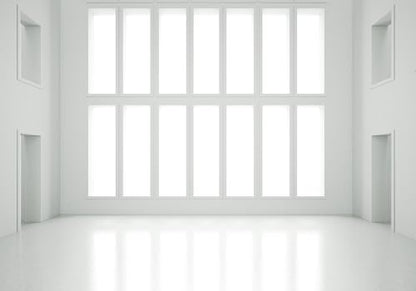 10X5ft Fabric Bright White Loft Large Window Sunlit Room Backdrop Clean Minimalist Interior Background Modern Art Gallery Party Decorations Fashion Shoot Photo Studio Props - size: 10X5ft