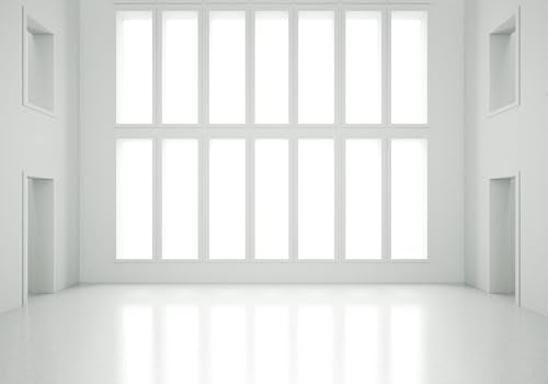 12X8ft Fabric Bright White Loft Large Window Sunlit Room Backdrop Clean Minimalist Interior Background Modern Art Gallery Party Decorations Fashion Shoot Photo Studio Props - size: 12X8ft