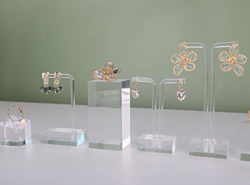 Acrylic ring risers for display, Clear jewelry stand display risers, Retail earring riser for display home decor【1.57 L x1.57 W x3.15 H inch】 - size: 1.57 L x1.57 W x3.15 H inch