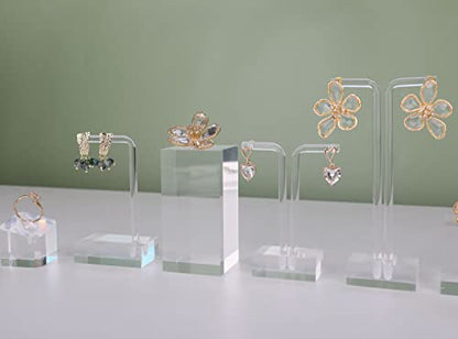 Acrylic ring risers for display, Clear jewelry stand display risers, Retail earring riser for display home decor【1.57 L x1.57 W x3.15 H inch】 - size: 1.57 L x1.57 W x3.15 H inch