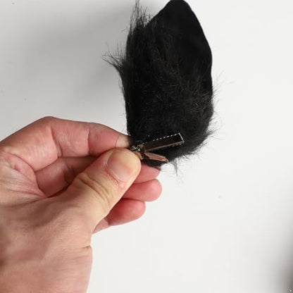 Easter Bunny Ears Hair Clips Rabbit Ear Headwear for Halloween Carnival Party Black One Size - color: Black