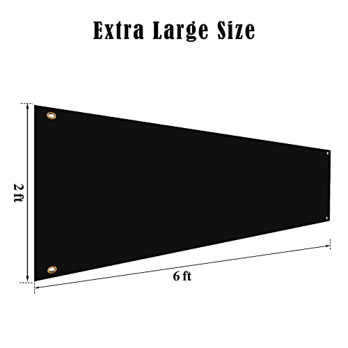 Zonon Large Blank Banners And Signs Polyester Oxford Cloth Sublimation Banner To Decorate With Hanging Rope For Indoor Wall Outdoor Easy Hang Diy Signs For Business Office(Black,2 x 6 Feet) - color: Black, size: 2 x 6 Feet