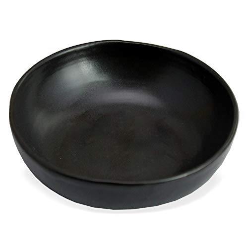 RoRo 8" Handmade Ceramic Pasta Bowls – Matte Black, Set of 2 Artisan Serving Bowls, Perfect for Pasta, Salad, Cereal, Noodles, Microwave, Oven & Dishwasher Safe - size: Bowl x 2