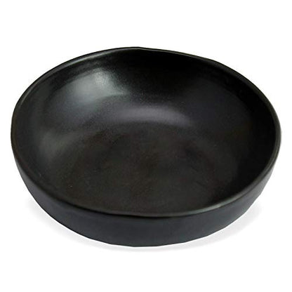 RoRo 8" Handmade Ceramic Pasta Bowls – Matte Black, Set of 2 Artisan Serving Bowls, Perfect for Pasta, Salad, Cereal, Noodles, Microwave, Oven & Dishwasher Safe - size: Bowl x 2