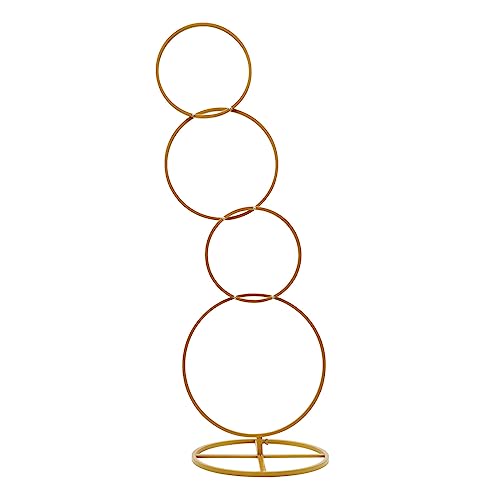 5.02FT Gold 4 Round Hoop Backdrop Stand, 4-Tier Detachable Wedding Metal Flower Arch Kit Frame for Photo Booth Background, Flower Display Background Decoration for Birthday Party - style: Round