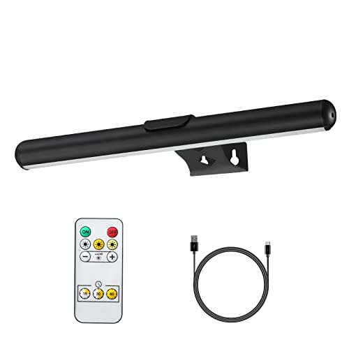 MIOBLUE Rechargeable Picture Lights with Remote,Full Metal Painting Light Display LED Battery Lamp with 3 Lighting Modes, Dimmable Dartboard Light with Timer for Paintings Potrait - color: Black, size: 13inch