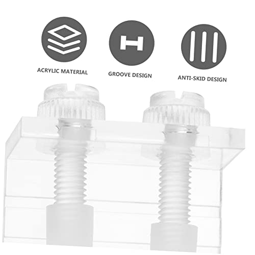 COLLBATH 2pcs Acrylic Background Fixing Clips for Fish Tanks Transparent Clamp Design Siphon Groove Aquarium Backdrop Clamps for Secure Display and Easy Installation