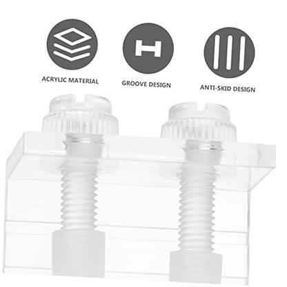 COLLBATH 2pcs Acrylic Background Fixing Clips for Fish Tanks Transparent Clamp Design Siphon Groove Aquarium Backdrop Clamps for Secure Display and Easy Installation