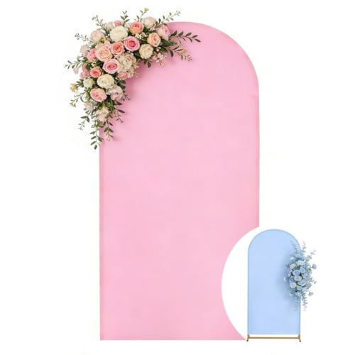 Arch Cover 7.2ft Double-Sided Arch Backdrop Cover Spandex Wedding Arch Stand Cover for Party Birthday Baby Shower Bridal Gender Reveal Boy or Girl Decoration(Double Color,Pink&Blue) - color: Pink+Blue, size: 4ftx7.2ft