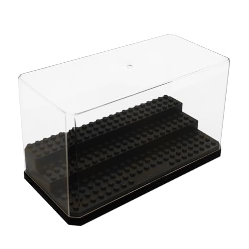 Acrylic Minifigure Display Case Stackable Action Figures Blocks Display Box, Clear Dustproof Display Case Box for Lego Lovers - color: Black, size: Medium 1 Pack