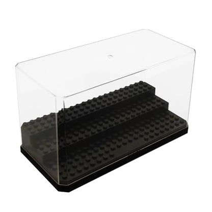 Acrylic Minifigure Display Case Stackable Action Figures Blocks Display Box, Clear Dustproof Display Case Box for Lego Lovers - color: Black, size: Medium 1 Pack