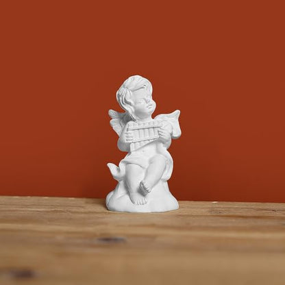 Mini Nordic Resin Roman Column, Greek Sculptural Angel Display, Photo Props, Candle Holder, Sketching Art Teaching Tools (Angel (Panpipe) - 6.5cm) - color: Angel (Panpipe) - 6.5cm