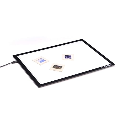 Photomyne A4 Slide Viewer | Light Pad Backlight | Negative Viewer | Film Negatives & Old Slides Scanning Light Box | Hands-Free Ultra-Thin Ultimate Brightness (Includes USB Adapter) - Black - style: Scanning