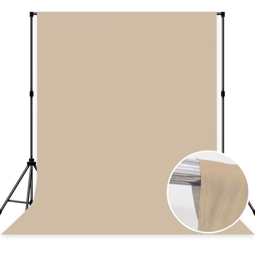 Photo Backdrop Beige Fabric Professional Photography Solution 5x7ft Seamless Design Eliminate Wrinkles Baby Shower Pregnant Women Shooting Scene Background - color: Beige, size: 5x7ft