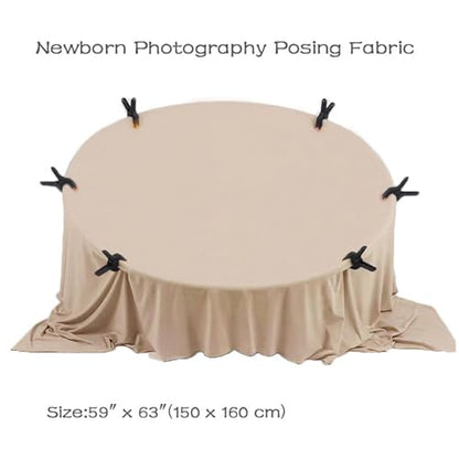 Orraphtstu Newborn Photography Posing Fabric Baby Beanbag Backdrop Props Stretch Blanket for Professional Studio Photoshoot (Beige) - color: Beige
