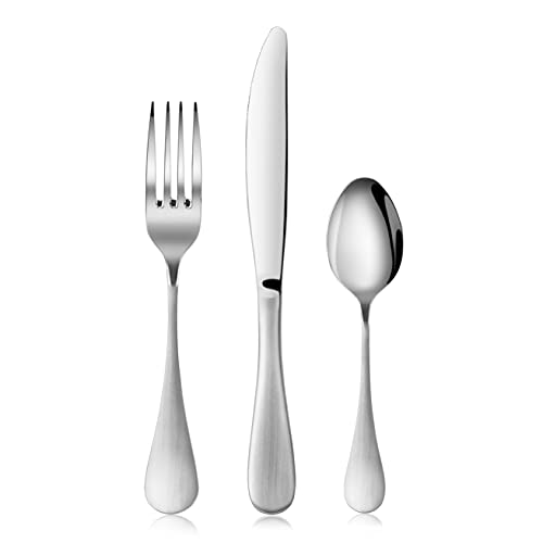 Artaste 18/10 Stainless Steel Flatware 36-Piece Set, Rain 1029130, Matte Finish Handle - color: Matte Silver
