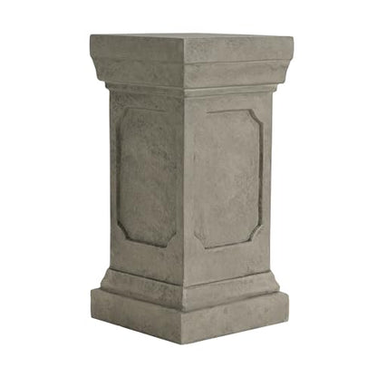 Christopher Knight Home Classic Square Flower Stand 19.25" Pedestal Plant Stand Indoor Outdoor Display Table for Ferns Orchids Sculptures with MGO Construction Brushed Finish, Light Gray - size: 19.25"