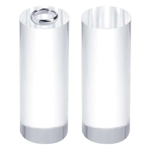 uxcell 2pcs Acrylic Cylinder Display Blocks, 30 x 80 mm/1.2" x 3.1" Clear Jewelry Display Base Polished Cube Riser Stand Display Holder Base for Ring Jewelry Cosmetics Crafts - size: 30 x 80mm