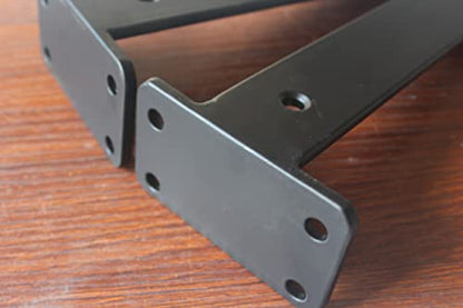 2 Pack - 8 inch Black Hidden L Shelf Bracket (1/5 Inch Thicked) Iron Floating Shelf Brackets Rustic Industrial Metal Brackets for Shelf Support - size: 8 Inch, style: Black 2 Pack