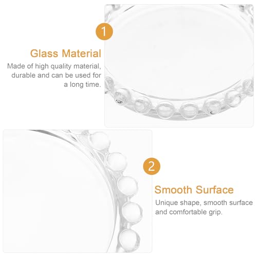 Angoily Glass Pearl Beaded Jewelry Jewelry Tray Small Decorative Ring Holder Photography Prop for Vanity and Desk