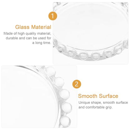 Angoily Glass Pearl Beaded Jewelry Jewelry Tray Small Decorative Ring Holder Photography Prop for Vanity and Desk