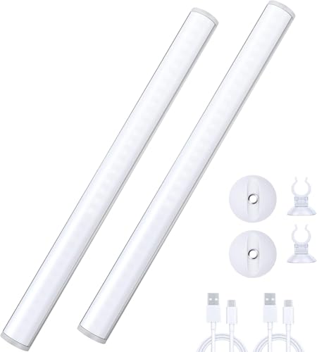 Benature LED Mirror Lights Portable Rechargeable Vanity Light 3 Brightness Touch Control Makeup Light for Bathroom Dressing Room 2 Packs - size: 2 Packs