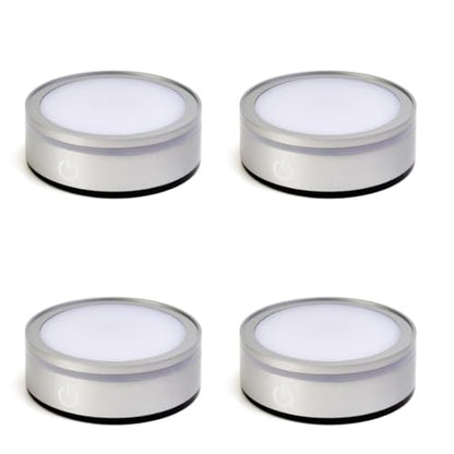LED Light Base Lighted Display Stand for Crystal, 4 Pack Round Touch Control Light Stand, 7 Color Changing Display Base with USB Power, Illuminated Pedestal for Glass Crystal Spherical Artwork