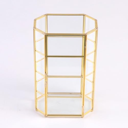 Colaxi Glass Jewelry Box Jewelry Display Case,Birthday Gift,Transparent,Makeup Storage Case Trinket Box Organizer for Bracelet Rings
