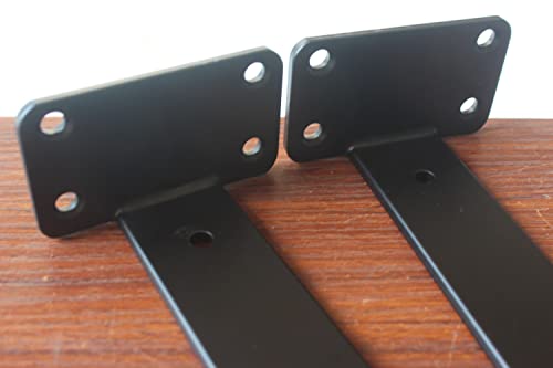 4 Pack - 11 inch Black Hidden L Shelf Bracket (1/5 Inch Thicked) Iron Floating Shelf Brackets Rustic Industrial Metal Brackets for Shelf Support - size: 11 Inch, style: Black 4 Pack