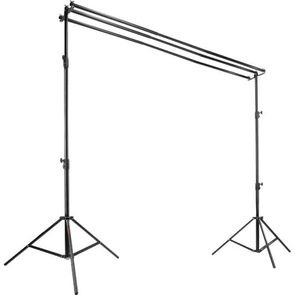 Raya Triple Crossbar Background System – Supports up to 3 Seamless Paper Rolls, Holds 9.8 ft Wide Backdrops, Adjustable 9.2 ft Height, Aluminum, 12 lb Capacity per Crossbar
