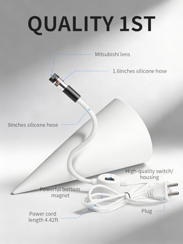 Magnetic Seam Guide for Sewing Machine Light Adjustable Sew Ruler Positioning Accessories Free Motion Hand Held Long Arm Quilting Supplies Clearance Notions Products Miter Saw Laser - color: White-Plug