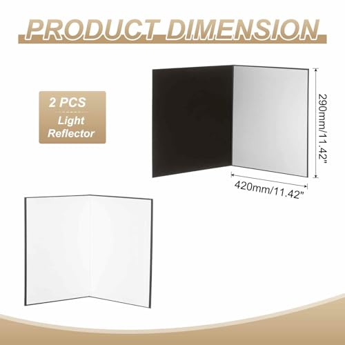 2Pcs 17"x11" Light Reflector 3 in 1 Photography Reflector Cardboards, Foldable & Stable for Still Life Product Food Photo Shooting, Self-Standing, Silver - color: Silver, size: 17x11 Inch