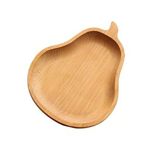 Mikinona Pear Pattern Wooden Plate Japanese Style Dessert Tray for Snacks and Jewelry Made from Natural Wood Photography Prop