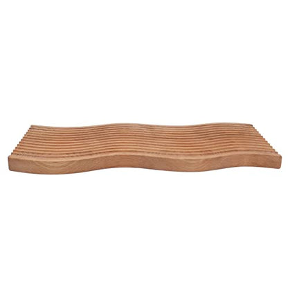 Wooden Bread Dessert Tray, Natural Beech Wood Multifunction Serving Tray, Geometric Design Bread and Dessert Plate for Home Kitchen, Parties, and Food Photography (Water Ripple) - size: 15.7" x 7.1" x 1.2"