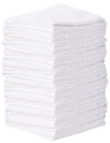 Towel and Linen Mart 100% Cotton - 24 PK Wash Cloth Set - White Color Flannel Face Cloths, Highly Absorbent and Soft Feel Fingertip Towels (White, Pack of 24) - color: White, size: Pack of 24