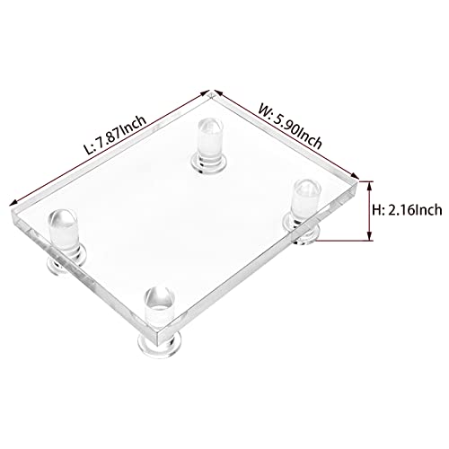 Acrylic Pedestal Tray Stand Riser for Bathroom Kitchen countertop, Clear Display Base Home Decor