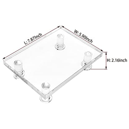 Acrylic Pedestal Tray Stand Riser for Bathroom Kitchen countertop, Clear Display Base Home Decor