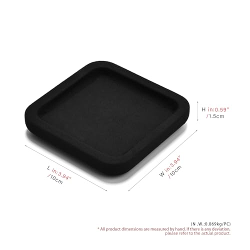 Microfiber Jewelry Display Flat Tray for Rings Earrings Necklace Bracelet, Jewelry Photograph Display Catchall Organizer Tray Dish(XS,Black) - color: Black, size: 10 * 10 * 1.5cm
