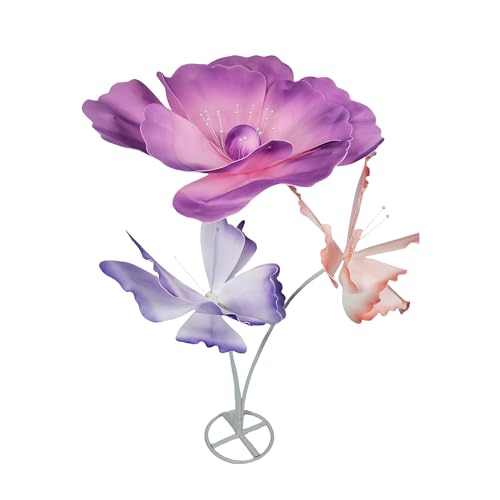Giant Flowers For Backdrop 5.58ft Huge EVA Artificial Flowers, Wedding Decorations For Reception Artificial Spring Flowers Outdoor Party Decor Shop Window Flower Display Home Decor (B Purple and Pink) - color: B Purple and Pink
