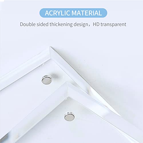 Sezanrpt Acrylic 4x4 Square Picture Frame, Magnetic Acrylic Picture Frames for 4x4 or 3x3 Pictures Display, Clear Double Sided Thick Picture Frames, Photo Frames Desktop Display - size: 4'' x 4''