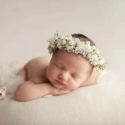 Newborn Photography Props Headband Baby Photoshoots Girl Hair Accessories Newborn Princess Headwear Photography Props - color: White