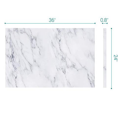 Navaris Magnetic Dry Erase Board - 24 x 36 inches Decorative White Board for Wall with Printed Design, Includes 5 Magnets and Marker - White Marble - style: White Marble